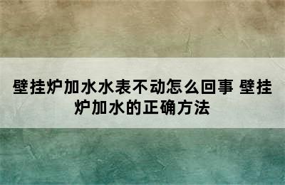 壁挂炉加水水表不动怎么回事 壁挂炉加水的正确方法